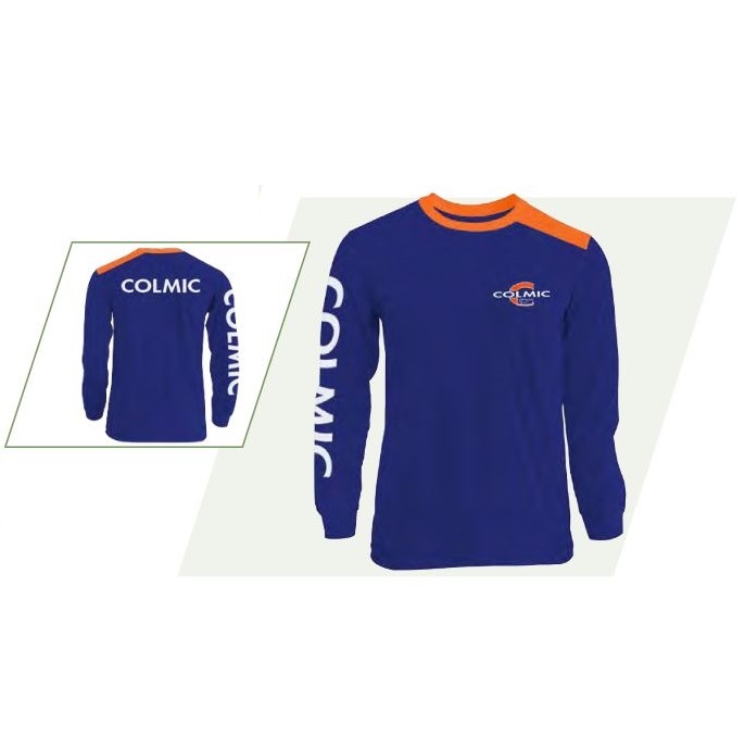 colmic T-SHIRT LONG/SLEEVES: BLUE/ORANGE