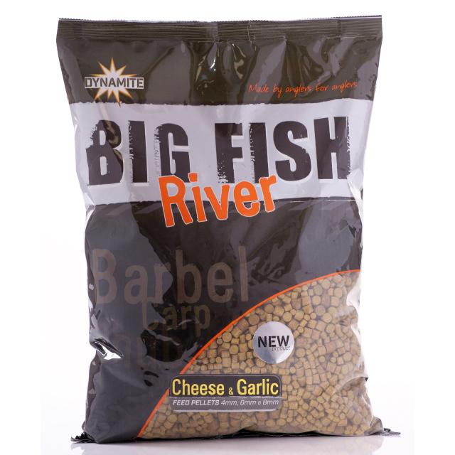 DYNAMITE BAITS BIG FISH RIVER FEED PELLETS CHEESE GARLIC 1,8KG