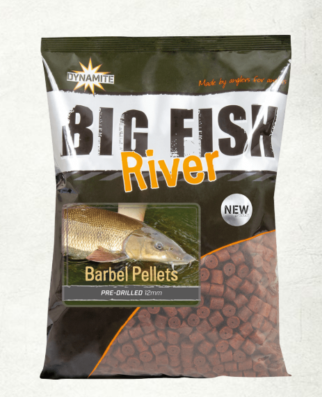 DYNAMITE BAITS Big Fish River Barbel Pellets Pre-Drilled 1.8kg