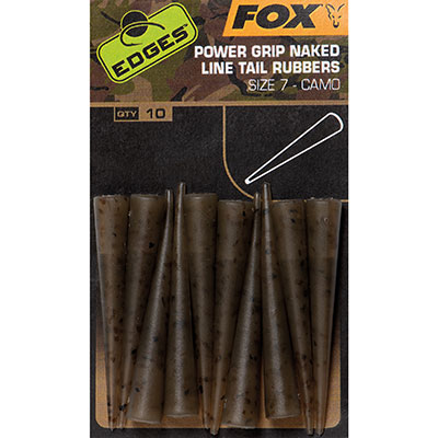 fox EDGES POWER GRIP NAKED LINE TAIL RUBBERS CAMO