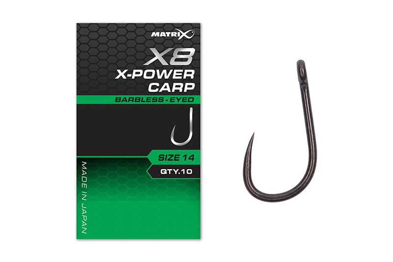 matrix X8 X-Power Carp Barbless Eyed